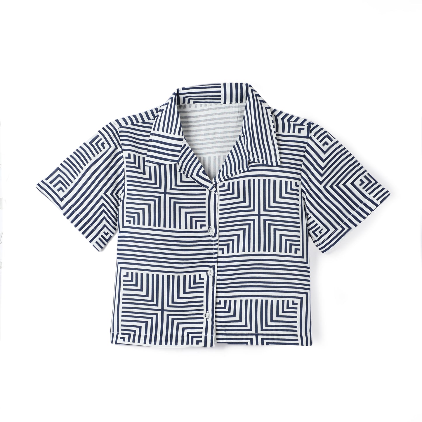 Navy Blue Premium Cotton Bio Finish Half Sleeves Printed Collar Style T-Shirt & Shorts Co-ord Set for Girls