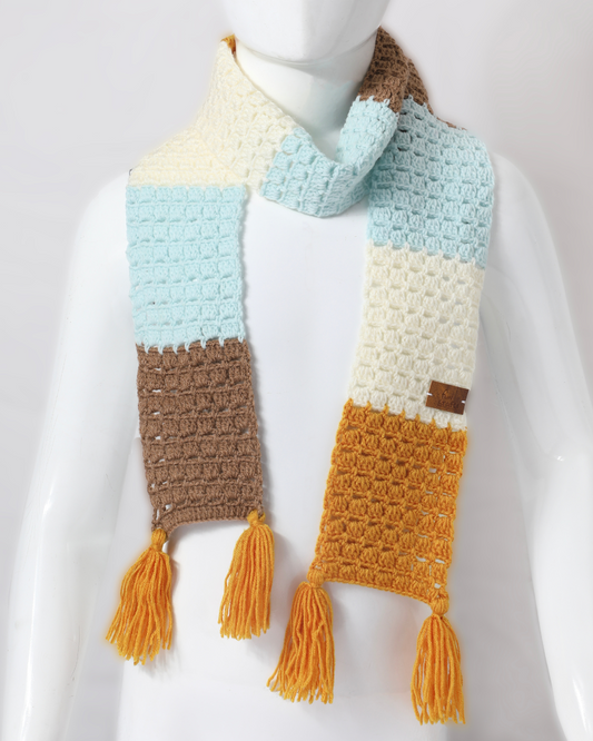 Multicolor Handmade Woollen Hand Knitted Muffler for Kids