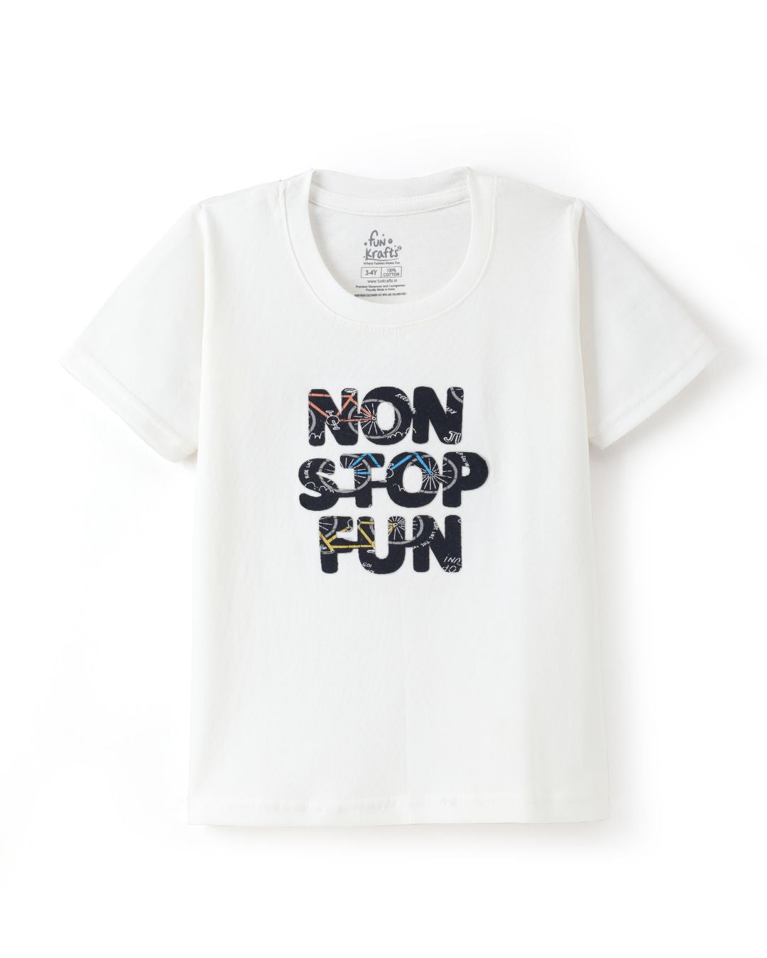 Bicycle Printed Premium Cotton Half Sleeves White T-Shirt with Navy Blue Pyjama for Boys & Girls