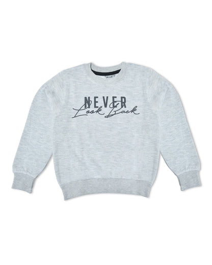 Grey Cotton Fleece Unisex Sweatshirt for Kids