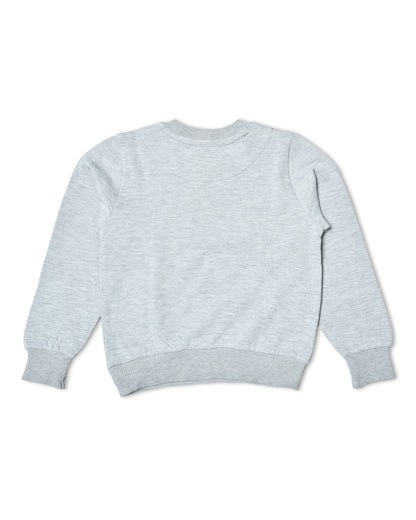 Grey Cotton Fleece Unisex Sweatshirt for Kids