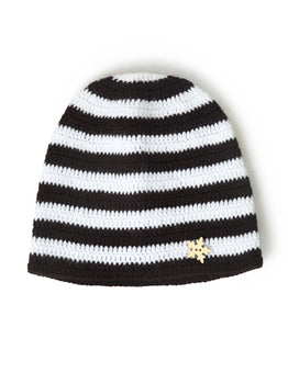 Brown & Blue Handmade Woollen Striped Cap for Kids