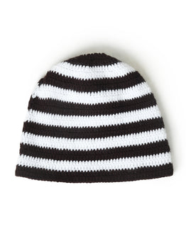 Brown & Blue Handmade Woollen Striped Cap for Kids