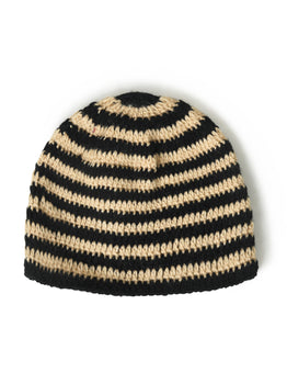 Brown & Blue Handmade Woollen Striped Cap for Kids