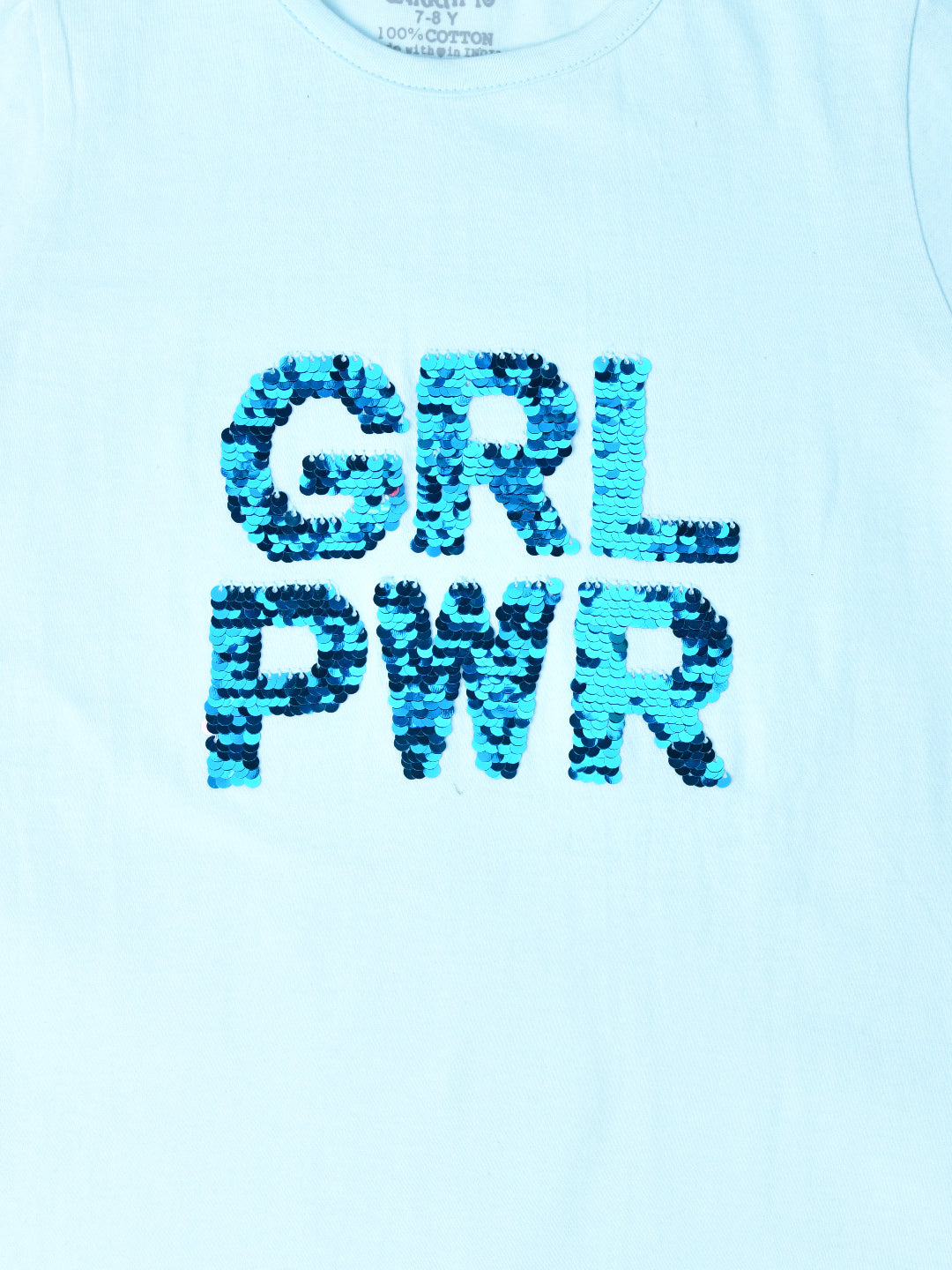 Blue Flip Sequin Girls T-shirt