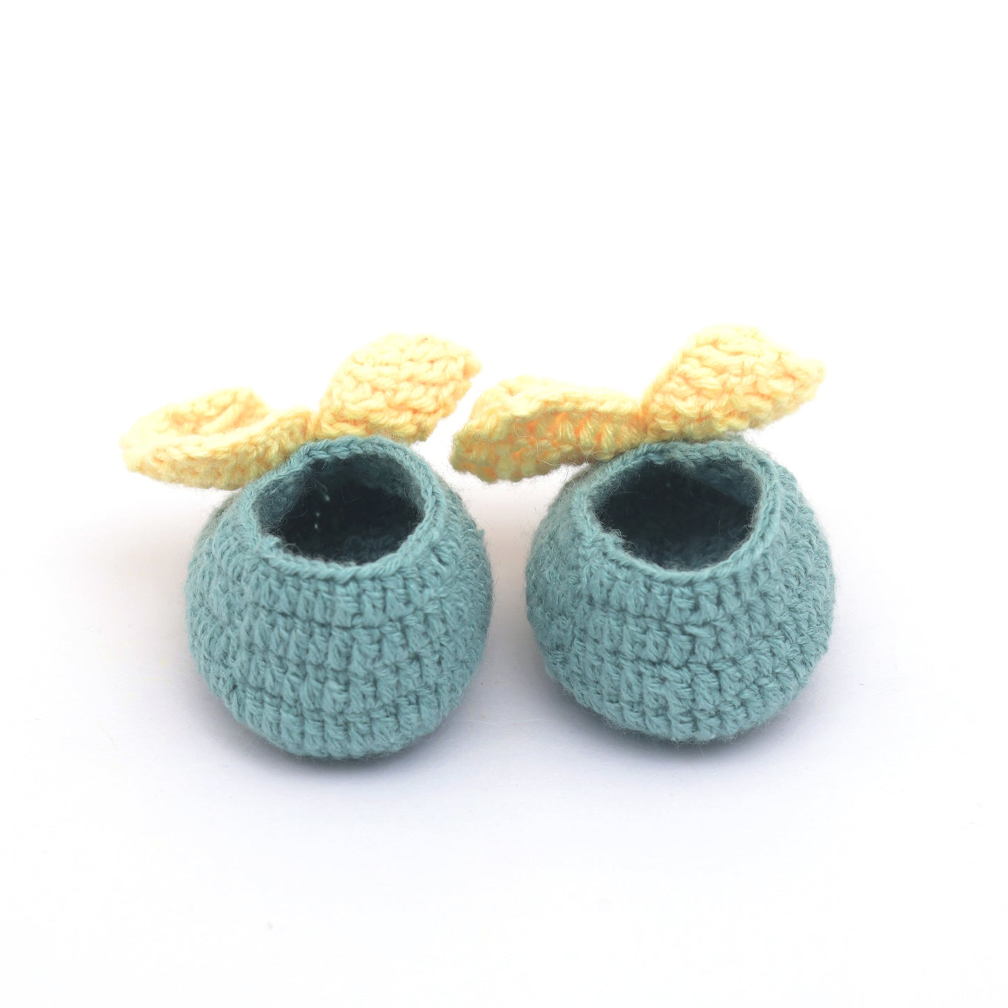 Grey Woollen Baby Booties for Girls.