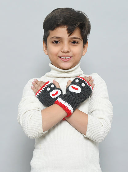 Blue Handmade Woollen Fingerless Gloves For Girls and Boys