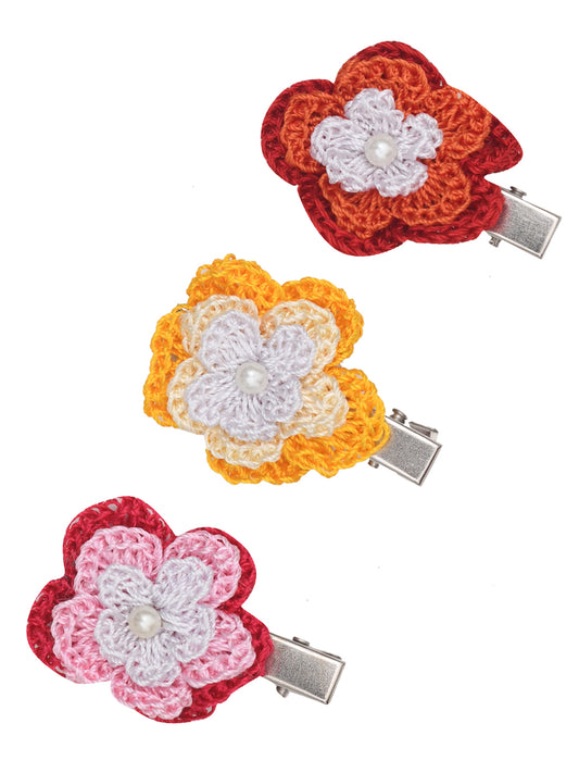 Pack of 3 Multicolor Pretty Hair Clips for Girls