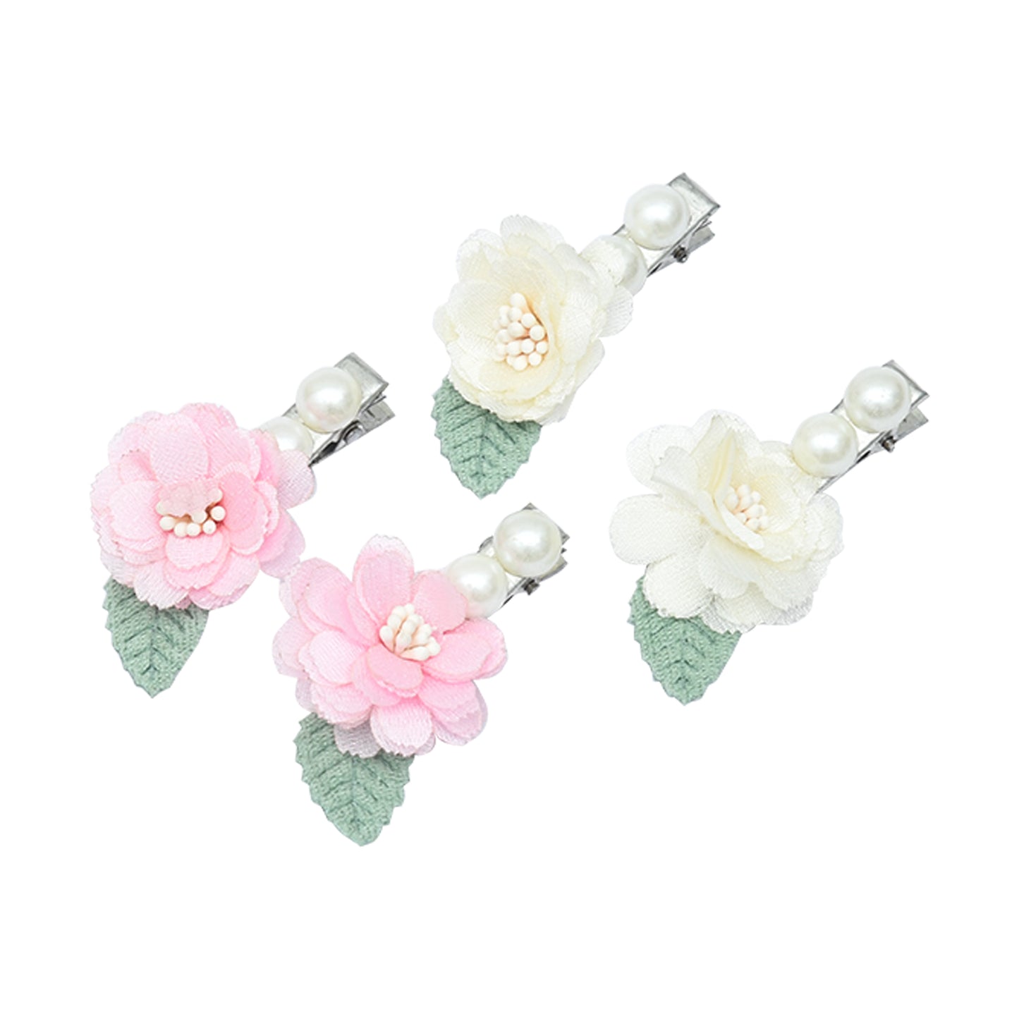 Multicolor Pack of 2 Floral Hair Clips for Girls