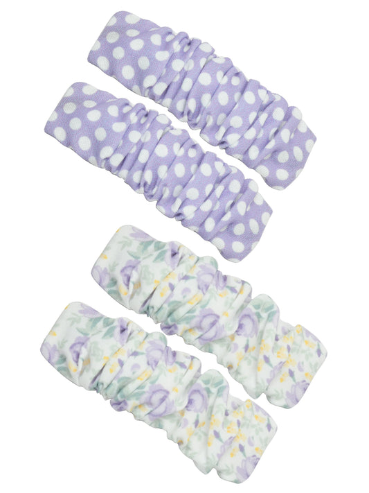 Multicolor Pack of 4 Printed Hair Clips for Girls